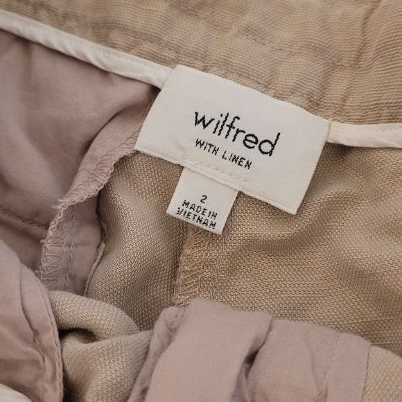 Aritzia Wilfred Allegra Linen Lyocell Mid Rise Shorts Button Fly Size 2 - Picture 4 of 5